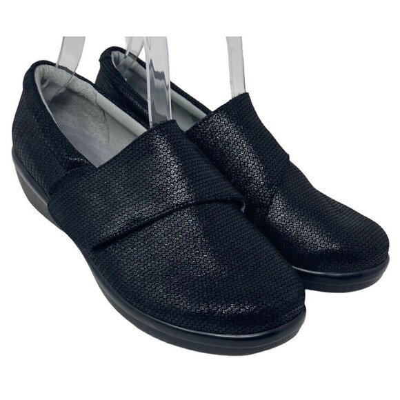 Alegria Lau-870 Lauryn Black Leather Slip On Shoes w/Cross Strap 38 EU 7 US - Picture 5 of 9